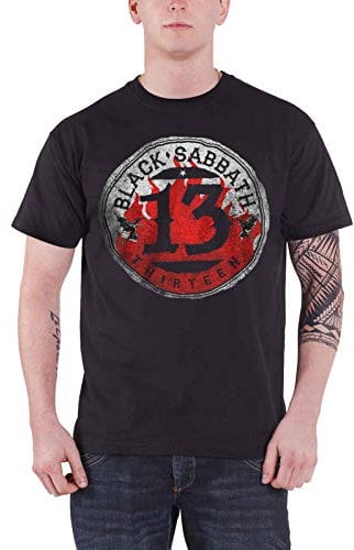 Black Sabbath Men's 13 Flame Circle Short Sleeve T-Shirt, Black, Medium