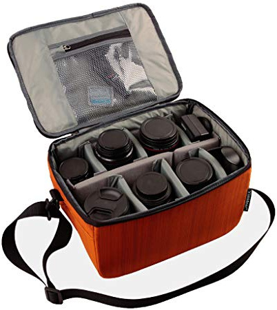 Yimidear Wasserdicht Stoß Partition Gepolsterte Kamerataschen Spiegelreflexkamera Taschen Schutzhülle Mit Top Griff und verstellbarem Schultergurt für SLR DSLR Objektiv oder Blitzlicht (Orange)