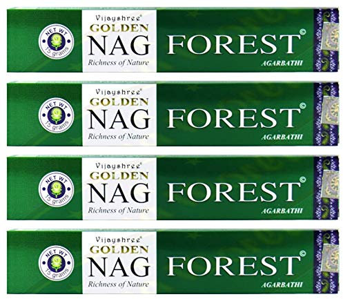 Golden Nag Forest Räucherstäbchen, 4 Packungen, 15 g pro Packung