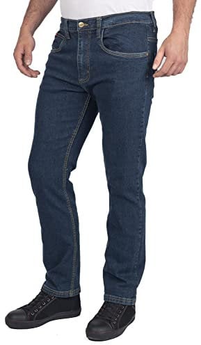 Lee Cooper Men's LCPNT219 Workwear 5 Pocket Wash Stretch Denim Jeans, Navy, 36W/33L