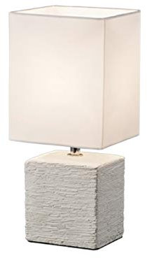 Reality Leuchten Tischleuchte mit Keramikfuß, 1x E14 maximal 40 W, 29 cm, Stoffschirm weiß R50131001