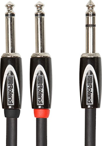 Roland Black Series 1/4-Inch TRS Male to Dual 1/4-Inch TS Male Insert/Splitter Cable - 10 Foot (RCC-10-TR28V2)