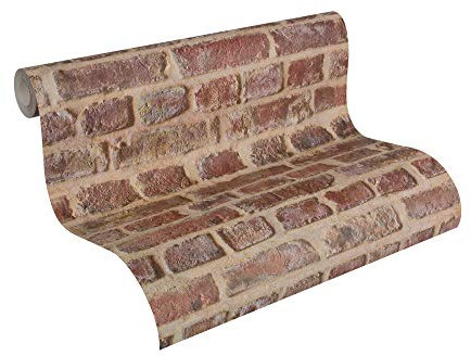 A.S. Création Tapete Authentic Walls Papiertapete Vintage Steinoptik 10.05 m x 0.53 m beige braun rot 302191