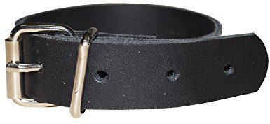 Leder Befestigungsriemen mit Rollschnalle, Fixierriemen, Lederriemen, Schnalle, Farbe:schwarz, Größe:4cm breit x 40cm lang