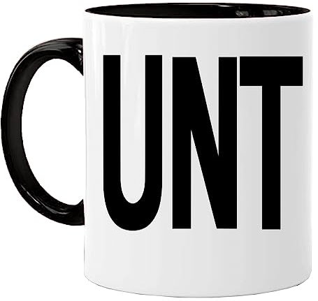 Acen Rude Black RI'm Handle with Slogan I'm a on The Other Side Ceramic Mug, White, 11 oz