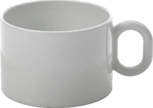 Alessi Dressed Porcelain Tea Cup with Relief Decoration, White - Set of 4