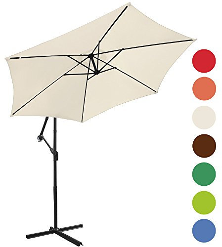 MIADOMODO – Sombrilla lateral de jardín beis diámetro 3 m