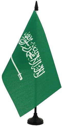 AZ FLAG - Tischflagge Saudi-Arabien - 21x14 cm - Saudi-Arabische Tischfahne 14 x 21 Cm - Flaggen