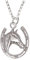 Pendentif en forme de fer à cheval porte-bonheur en argent sterling avec chaîne 45,7 cm