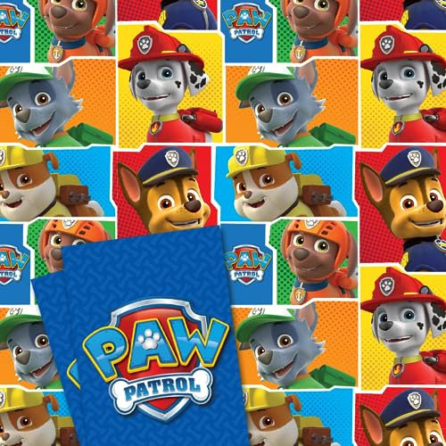 Offizielles Paw Patrol Geschenkpapier, 2 Bögen und 2 Etiketten, mehrfarbig, Einheitsgröße