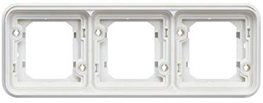 Soporte de empotrar, 2 elementos, horizontal, blanco