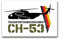 Aufkleber/Sticker CH-53 mittlerer Transporthubschrauber MTH Heli 11x7cm A2380
