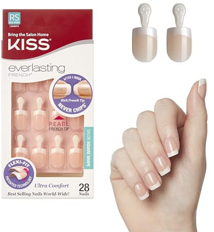 Kiss Everlasting Real Short Length French Nails, Pearl White Tip