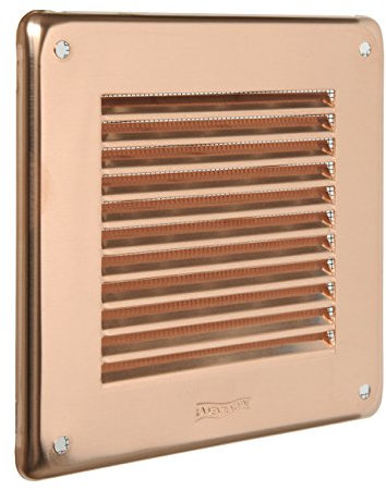 La Ventilazione GRA10R Griglia Quadra da Sovrapporre, Rame, 140x140 mm