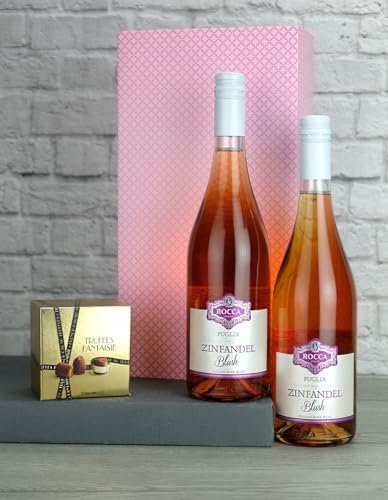Full-Flush Blush, Italian White Zinfandel & Chocolate Truffles Gift Set
