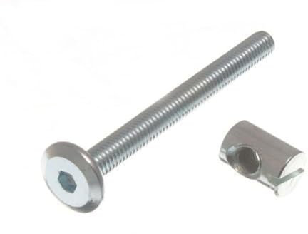 ONESTOPDIY.COM 5 X FURNITURE COT BED BOLT ALLEN HEAD WITH BARREL NUT 6MM M6 X 60MM ZP (pack of 4)