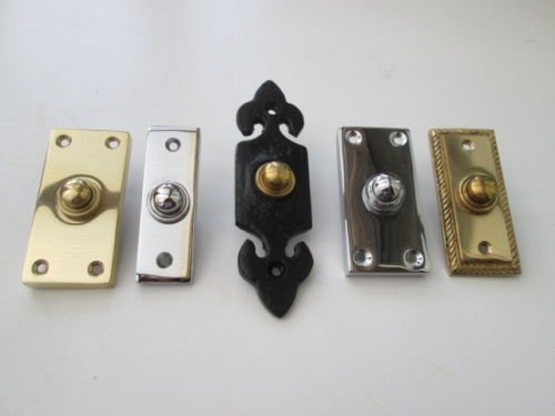 IRONMONGERY WORLD®Solid Brass Bell Push Door Bell Push Wired (Polished Brass Georgian/Rope)