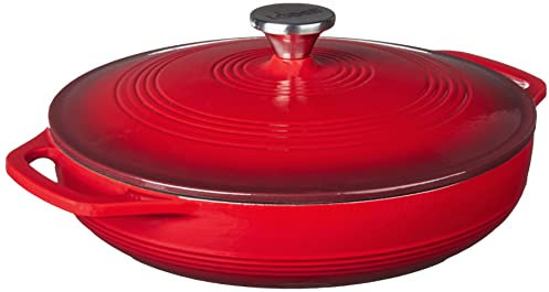 Lodge 3.41 litros/3,6 Quart Hierro Fundido/Porcelana esmaltada Cacerola, Rojo