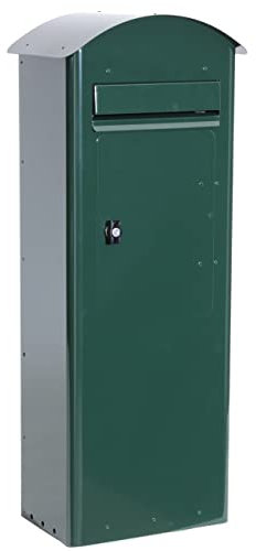 Standbriefkasten Safepost 70-5 grün (RAL 6009) Combibriefkasten racinggreen Entnahme vorn oder hinten freistehender Postkasten