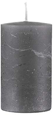 Rustic Stumpenkerzen grau, 50 x 50 mm, 1 Stück, Original Qualitäts durchgefärbte Kerzen Made in Germany