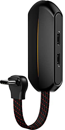 Baseus L49 2 in 1, Computer/Telefon Mini Hub Adapter, Schwarz, Eingang: USB Type C, Ausgang: USB Type C X 2, Travel-Licht, geeignet für Mobile Gaming, Type C Lade- & Headphone Converter