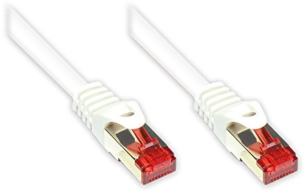 Kabelmeister® Cat.6 Ethernet LAN Patchkabel mit Rastnasenschutz - S/FTP, PiMF, PVC, 250MHz - Gigabit-fähig - weiß, 50m