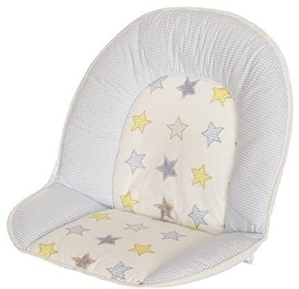 Geuther 4737 Réducteur de siège universel coussin d'assise coussin pour chaise haute convient à toutes les chaises hautes housse lavable en coton disponible en plusieurs couleurs étoile