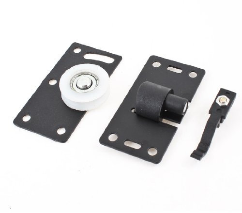 sourcingmap roulette porte coulissante placard armoire Rectangle Fer Noir 30 mm de Diamètre