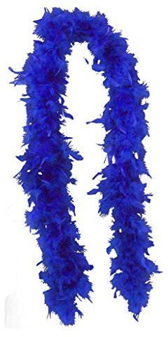 KarnevalsTeufel Federboa einfarbig, Federdichten wählbar, Länge ca. 1,80m, Federstola Federschal Kostüm Karneval 20er Jahre Charleston Burlesque kuschelig (blau), Einheitsgröße