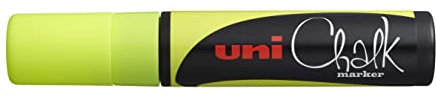 Uni-Ball 186607 - Fenster- & Kreidemarker UNI CHALK PWE-17K 15 mm, mit breiter Keilspitze, gelb