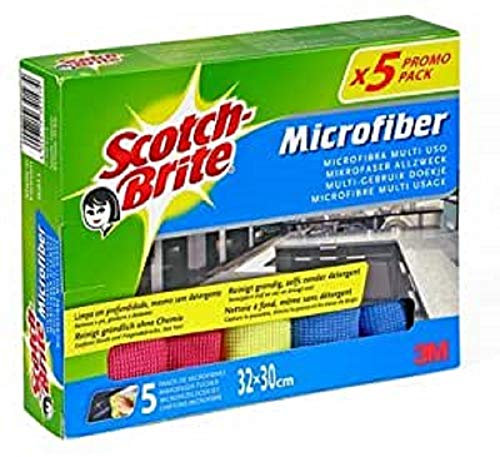 Scotch-Brite Multi-purpose Microfiber-Wipe, 5-Pieces - for Kitchen, Bathroom and Household