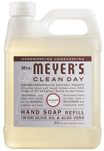 MRS. MEYER'S CLEAN DAY Hand Soap Refill, Lavender Scent, 33 Fl Oz Bottle