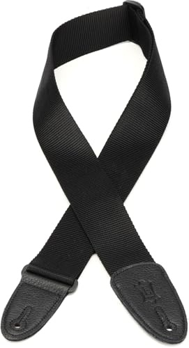 Levy's Leathers 2 Polypropylene Guitar Strap with Leather Ends and Tri-Glide Adjustment, Black (M8-BLK)