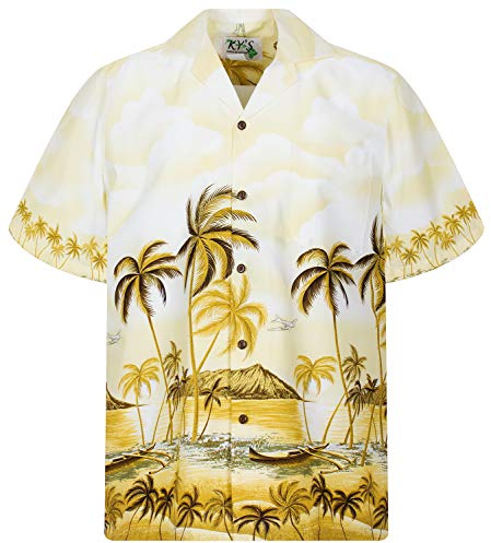 KY's Original Hawaiihemd, Palmbeach, beige, 3XL