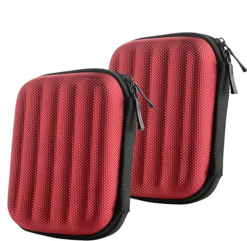 Geekria Shield Kopfhörer-Hülle, kompatibel mit Beats, JBL, Plantronics Kopfhörern, Ersatz-Schutzhülle aus Hartschale, Reise-Tragetasche mit Kabelaufbewahrung (rot)
