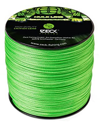 Zeck Hulk Line 500m geflochtene Schnur Wallerschnur grün, Durchmesser zur Auswahl: 0,33mm, 0,40mm, 0,46mm, 0,50mm, Durchmesser/Tragkraft:0.50mm / 42kg Tragkraft