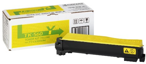 Kyocera TK-560Y Toner Drucker Gelb. Original Tonerkartusche 1T02HNAEU0. Drucker Toner kompatibel für ECOSYS P6030cdn, FS-C5300DN, FS-C5350DN. Druckertoner für bis zu 10000 Seiten