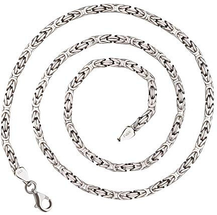 925 Silberkette: Königskette Silber rhodiniert 3,5mm und 50cm - KKRH-35-50