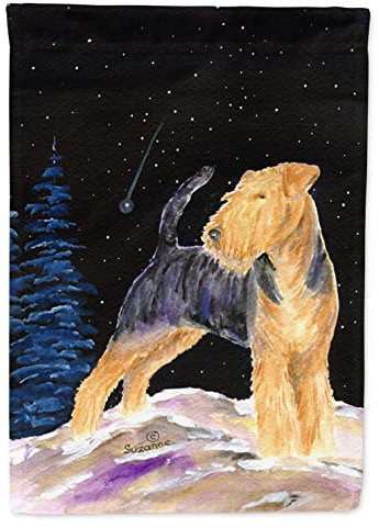 Noche estrellada Terrier galés bandera, poliéster, Multicolor, grande