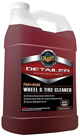 Meguiar's D14301 Non Acid Tire and Wheel Cleaner, Pre-Diluted, No Mixing Required Car Wheel Cleaner - 1 Gallon Wheel Cleaner 128 Fl Oz