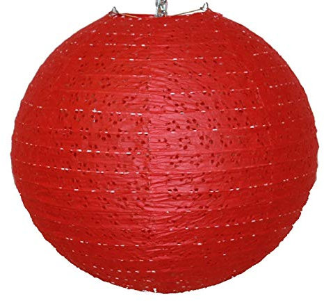 AAF Nommel ® 200, Lampion 1 Stk. Papier rot japanisch rund gelöchert. Durchmesser 40 cm