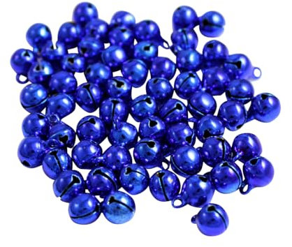 Kleenes Traumhandel Glöckchen - Kupferglocken - hochwertige Schellen - robuste Glöckchen zum Basteln und Dekorieren - Glocken mit Ösen - 11x7 mm (Blau)
