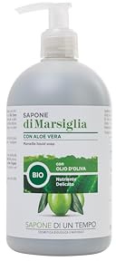 Sapone di un Tempo Sapone di Marsiglia Liquido, Mela Verde, 500ml | Naturale con Aloe Vera e Olio d'Oliva, Vegan, Ipoallergenico, Detergente Mani e Corpo per Uso Quotidiano