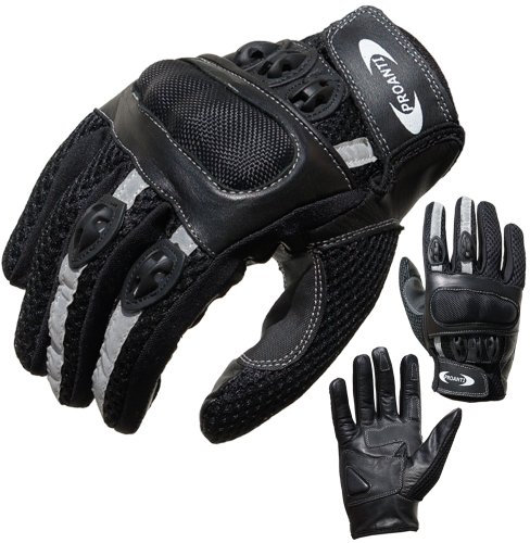 PROANTI Motorradhandschuhe Motorrad Handschuhe Sommer (Gr. XS - XXL, schwarz, kurz) - S