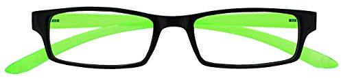 OPULIZE Nero Verde Brillante Collo Occhiali Da Lettura Uomo Donna UVR021 +2,50