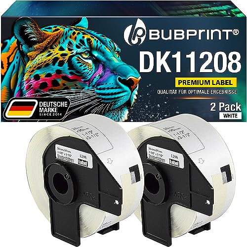 Bubprint 2 Etiketten kompatibel als Ersatz für Brother DK-11208 DK 11208 für P-Touch QL1050 QL1060N QL500BW QL550 QL560 QL570 QL580N QL700 QL710W QL720NW QL810W