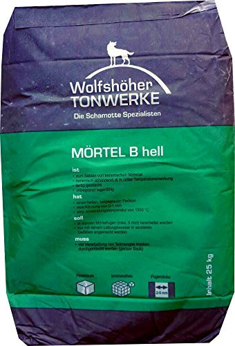 25 kg Mörtel B hell Schamottmörtel Schamottemörtel