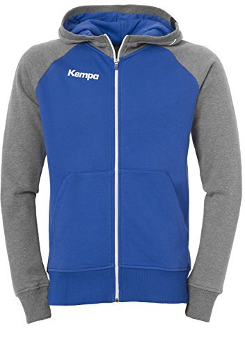 Kempa Herren Fly HIGH Hood Jacket Jacke, royal/Grau Melange, 128