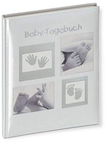 walther design Tagebuch weiss mit Prägung, Baby Little Foot TB-172