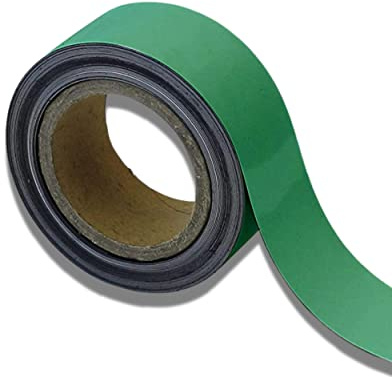 Magnetic Easy Wipe Racking Strip 50mm wide x 10m long - Magnetic Tape - Green